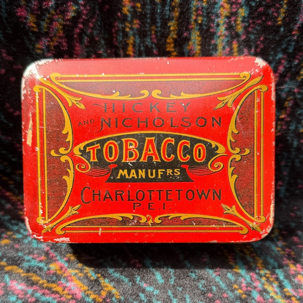 Vintage Hickey and Nicholson Tobacco Tin Charlottetown PEI Early 1900’s